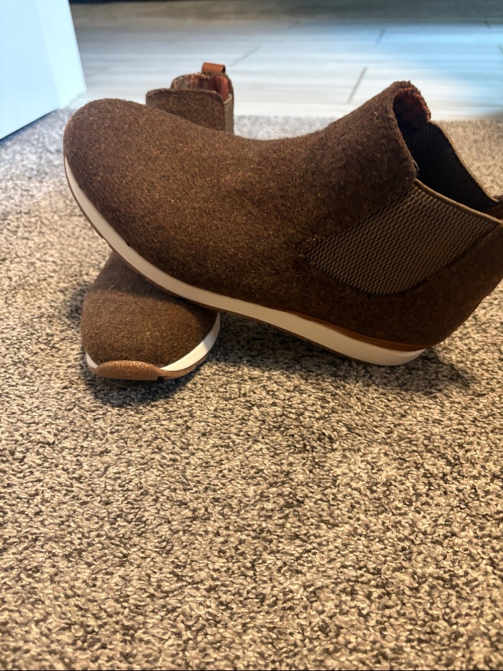 BOC Brown Women's Slip-On Wedge Booties